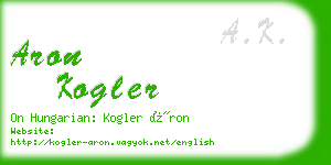 aron kogler business card